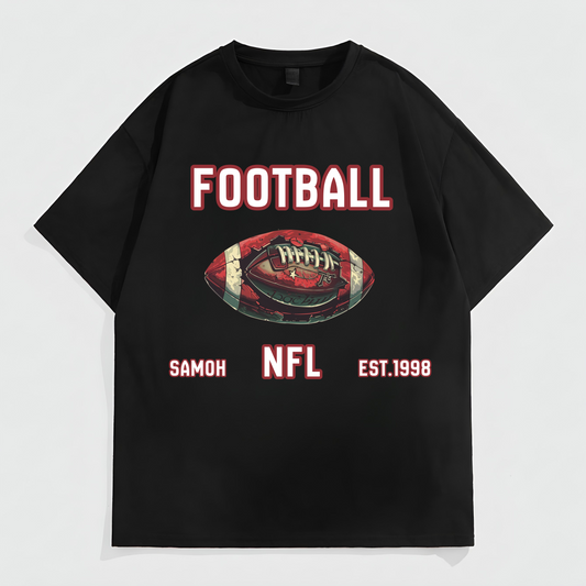NFL Graphic Tees Design Short Sleeve Casual Men's Tshirt Black Printed Football Fashion Tops