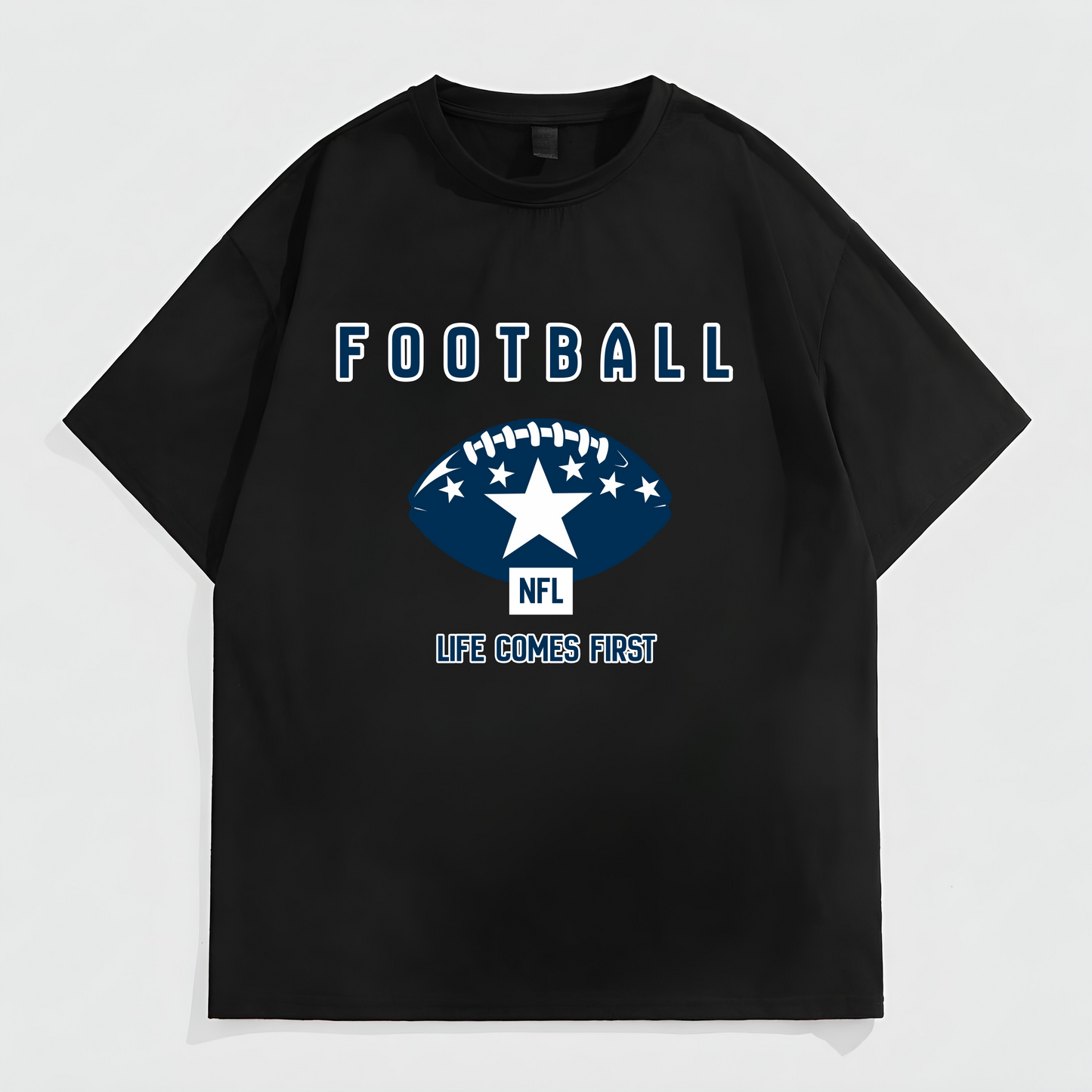 NFL Trendy Tees For Men Printed Crewneck Fashion T-Shirt For Men 2025 Summer Cotton Men's Tshirt