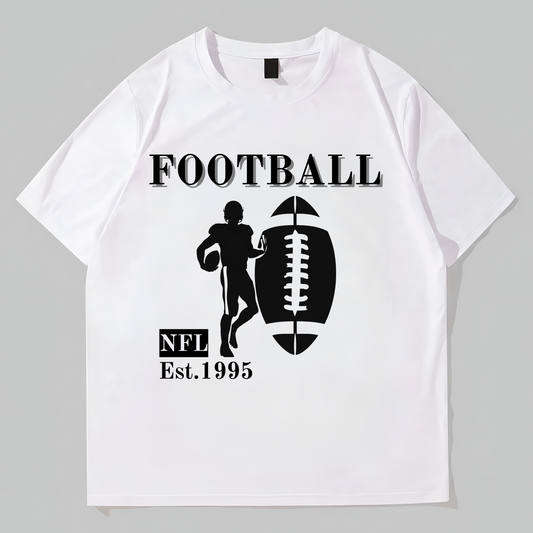 NFL Graphic Fashion Tees For Man White Short Sleeve Summer Tshirt Men Trendy Printed Casual Tops