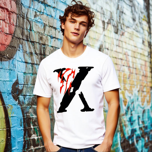 Casual Round Neck Short Sleeve T-Shirt Regular Fit Print Men's Fashion Top Comfortable Breathable Streetwear