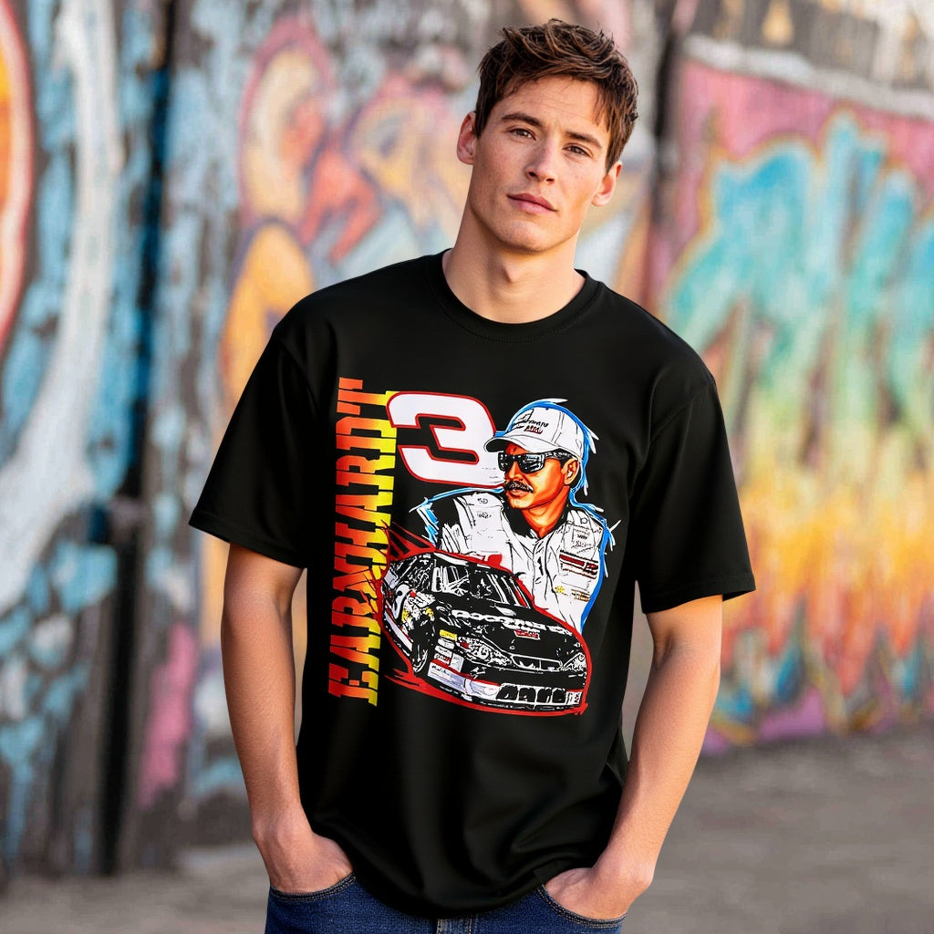 Loose Fit Short Sleeve Round Neck Casual T-Shirt Print Comfortable Breathable Men's Top Fashion Streetwear