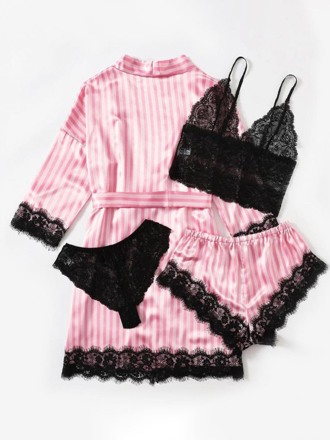 Women's Sexy Lingerie Autumn Winter 2025 Seductive Elegant Lace Striped Long Sleeve Sweetheart Neck Sexy Lingerie