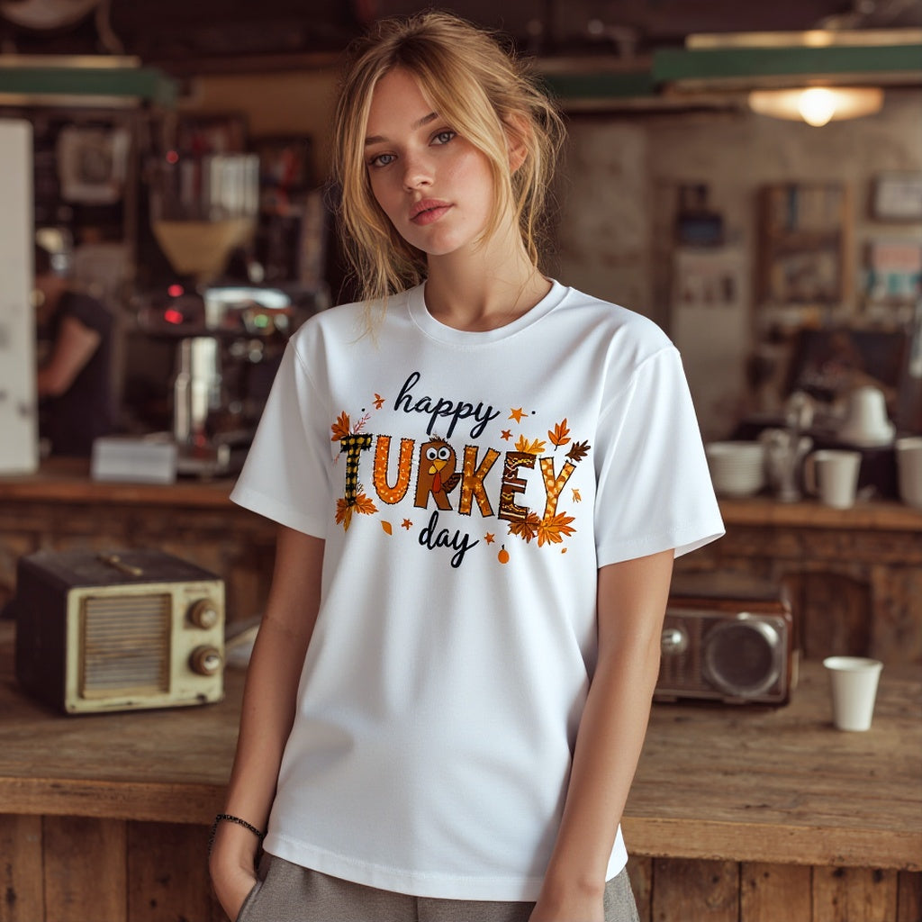 Hot Girl Casual Short Sleeve T-Shirt Regular Length Fashion Women's Top Comfortable Breathable Streetwear Style